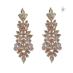 GOLD CLEAR AB STONE EARRINGS ( 276 GCA )