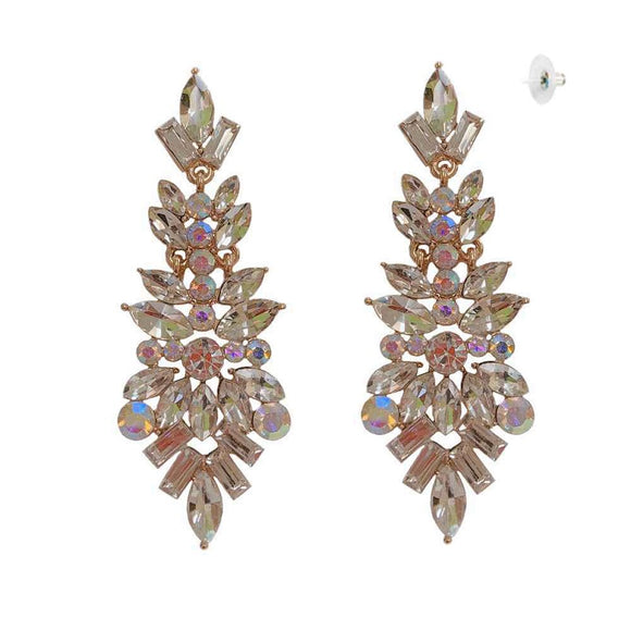 GOLD CLEAR AB STONE EARRINGS ( 276 GCA )