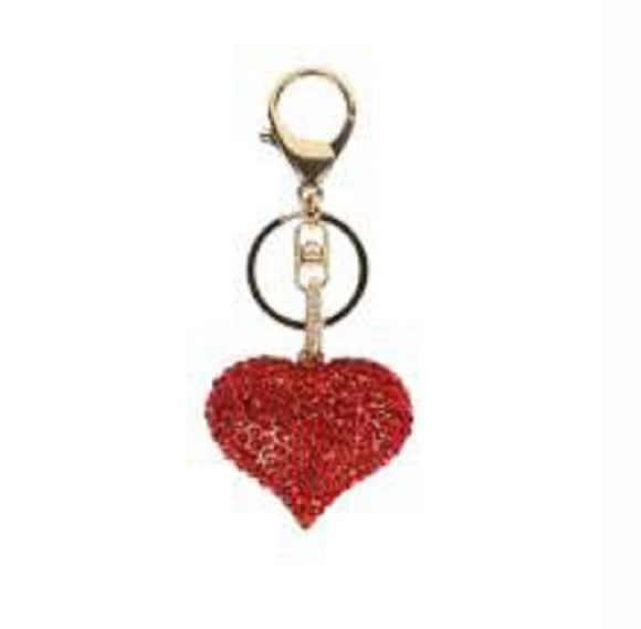 GOLD HEART KEYCHAIN RED STONES ( 69 GRD )