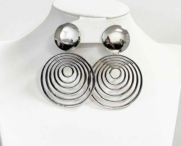 SILVER CLIP ON EARRINGS ( 3066 S )