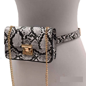 SNAKESKIN LEATHER HANDBAG ( 11537 LS )