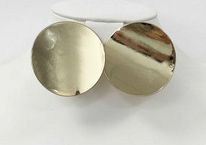 ROUND GOLD CLIP ON EARRINGS ( 3069 G )