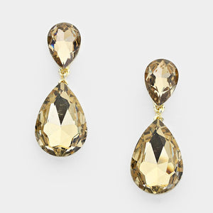 GOLD TOPAZ STONE EARRINGS ( 2337 GLCT )