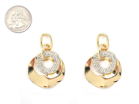 GOLD EARRINGS CLEAR STONES ( 4906 GDCRY )
