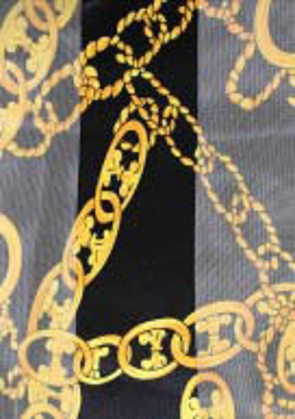 BLACK GOLD COLORED SATIN GOLDEN CHAIN SCARF ( 2059 BK ) - Ohmyjewelry.com