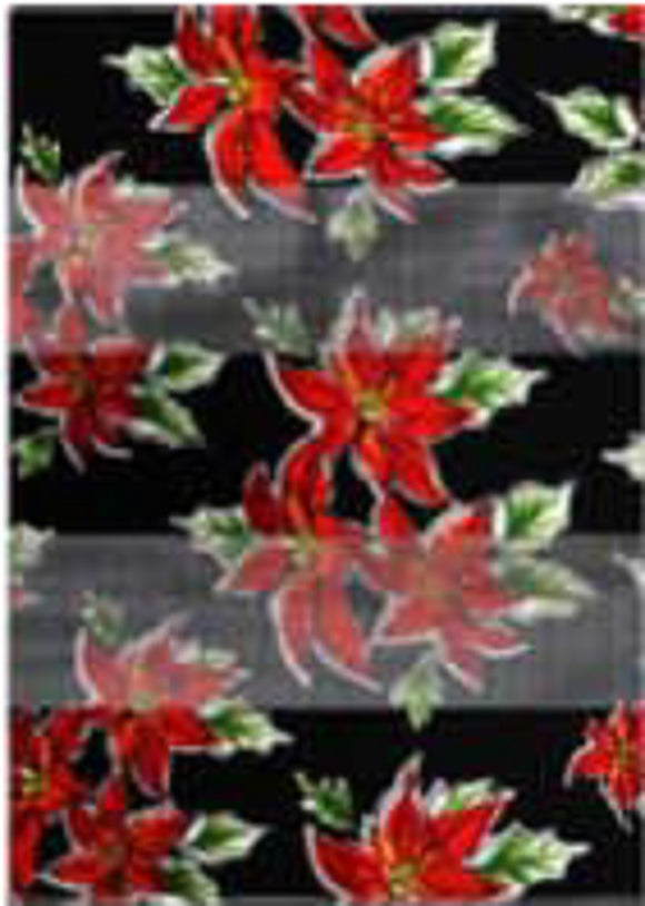 BLACK RED POINSETTA RED GREEN SCARF(OS