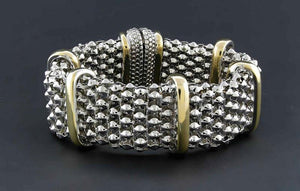 TWO TONED MAGNETIC BRACELET ( 7590 ) - Ohmyjewelry.com