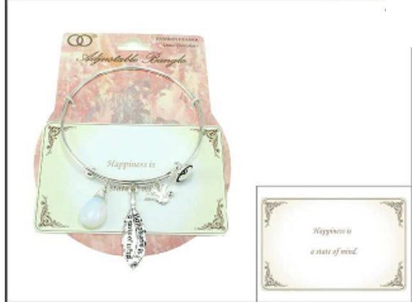 SILVER HAPPINESS IS A STATE OF MIND CHARMS BANGLE ( 06775 )