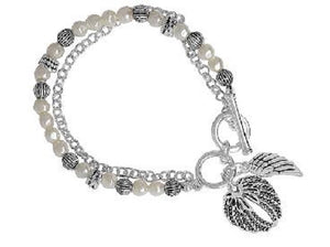 SILVER BRACELET WINGS SET PEARLS ( 00955 ASPL )