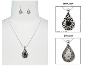 TAILORED REVERSIBLE 18" NECKLACE TEAR DROP ( 6337 )