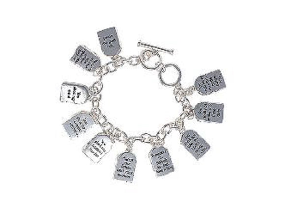 SILVER BRACELET 10 COMMANDMENTS CHARMS ( 00655 AS )