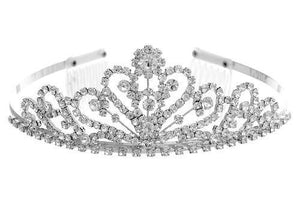 2" Silver and Clear Rhinestone Crown ( 60202 SCL ) - Ohmyjewelry.com