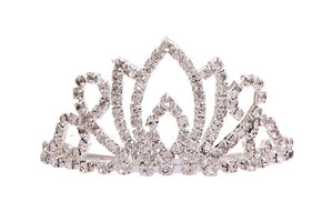 SILVER 1 1/2" Children's Crown Tiara Comb ( 60433 CRS )