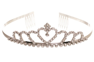 Silver and Clear Rhinestone Heart Shaped Crown ( 60446 CRS )