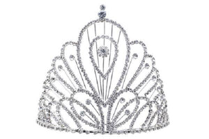 5 1/4" Clear Rhinestone Crown in Silver Setting ( 60520 ) - Ohmyjewelry.com