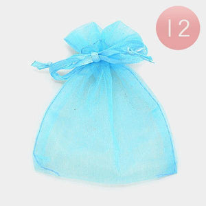 3" x 3.5" LIGHT BLUE Organza Gift Bag 12 Pieces S - Ohmyjewelry.com