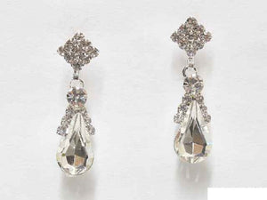 SILVER EARRINGS CLEAR STONES ( 6606 SCL )