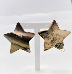 GOLD STAR CLIP ON EARRINGS ( 3073 G )