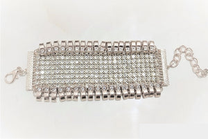 SILVER BRACELET CLEAR STONES ( 1014 RHCL )