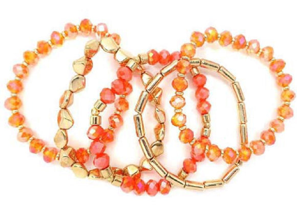 GOLD CORAL STRETCH BRACELETS ( 5379 )