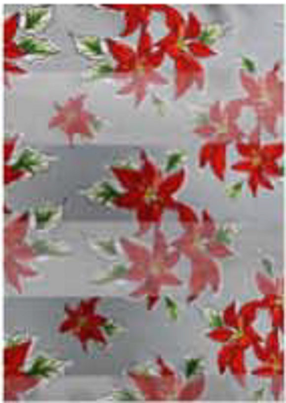 SILVER RED GREEN POINSETTA SCARF(os 3005)