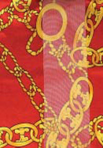 RED GOLD COLORED SATIN GOLDEN CHAIN SCARF ( 2059 RED ) - Ohmyjewelry.com