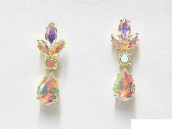 GOLD EARRINGS AB STONES