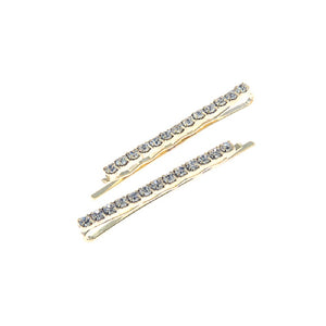 GOLD HAIR PIN SET WITH CLEAR STONES ( 70015 )