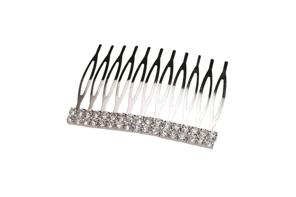 SILVER HAIR COMB CLEAR STONES ( 70030 SCL )