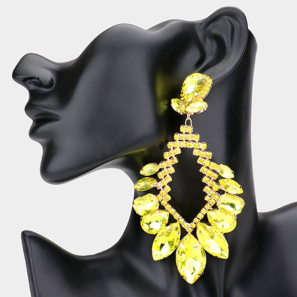 GOLD CHANDELIER EARRINGS YELLOW STONES ( 1531 ) – Ohmyjewelry.com