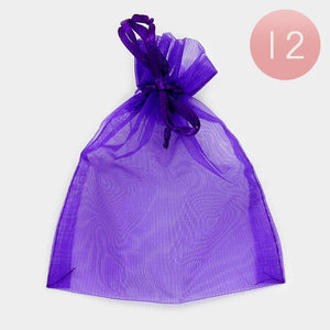 4" x 5” PURPLE Organza Gift Bag 12 Pieces M - Ohmyjewelry.com