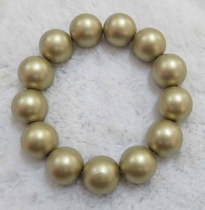 MATTE GOLD PEARL STRETCH BRACELET ( 602 MG )