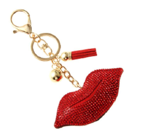 GOLD RED LIPS KEYCHAIN ( 11243 ) - Ohmyjewelry.com