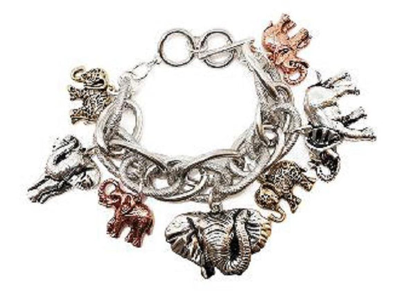 MULTI COLOR ELEPHANT CHARM BRACELET ( 00489 ) - Ohmyjewelry.com