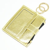 GOLD FAUX LEATHER WALLET KEYCHAIN ( 9095 )