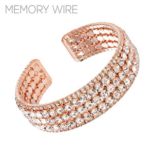 ROSE GOLD CUFF BRACELET CLEAR STONES ( 83504 CRRG )