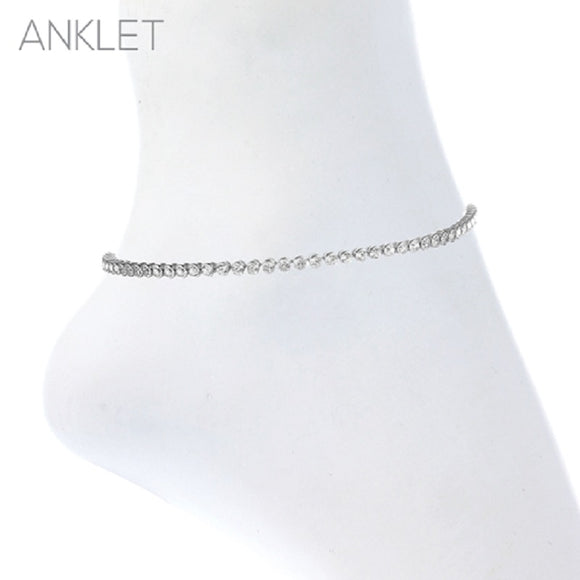 SILVER 1 LINE CLEAR STONES ANKLET ( 83520 )
