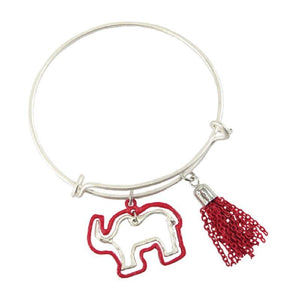 Red and Silver Cut Out Elephant Charm Bracelet ( 83529 ) - Ohmyjewelry.com