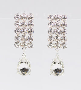 SILVER DANGLING EARRINGS CLEAR STONES ( 1963 )