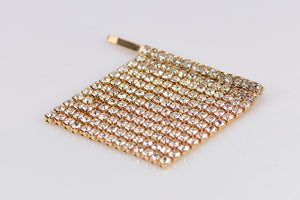 GOLD HAIR PIN DANGLING CLEAR STONES ( 1055 GLCRY )