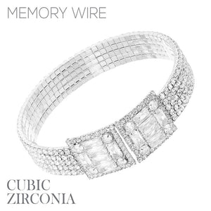 SILVER BRACELET CLEAR CZ CUBIC ZIRCONIA STONES ( 84171 CRS )