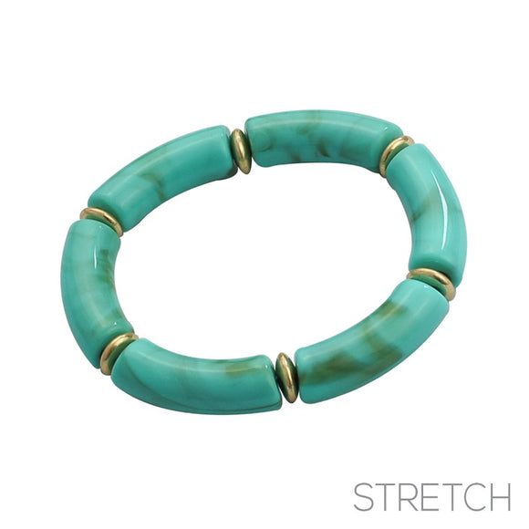 TURQUOISE GOLD STRETCH BRACELET ( 84213 TQWG )