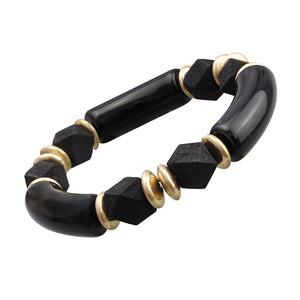 BLACK GOLD STRETCH BRACELET ( 84222 JTWG )