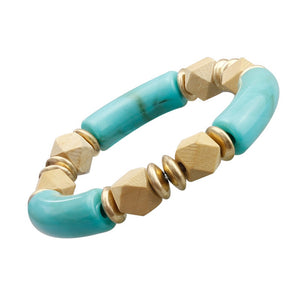 TURQUOISE GOLD STRETCH BRACELET ( 84222 TQWG )