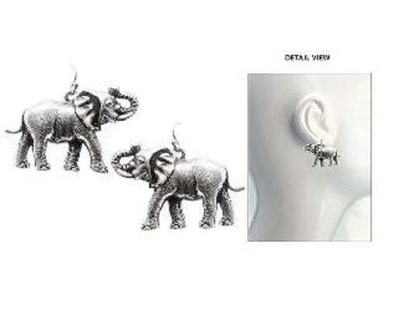 SILVER ELEPHANT EARRINGS ( 3488 ) - Ohmyjewelry.com