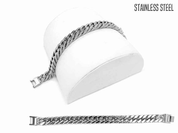 SILVER STAINLESS STEEL CHAIN BRACELET ( 1008 RH )