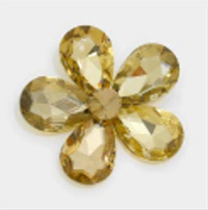 GOLD BROOCH TOPAZ STONES ( 1148 ) - Ohmyjewelry.com