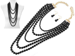 BLACK GOLD NECKLACE SET ( 7927 GDBK )