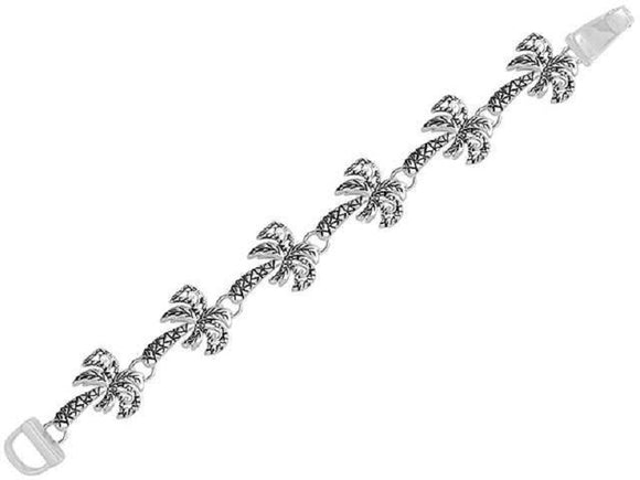 SILVER PALM TREE BRACELET MAGNETIC ( 01229 AS )