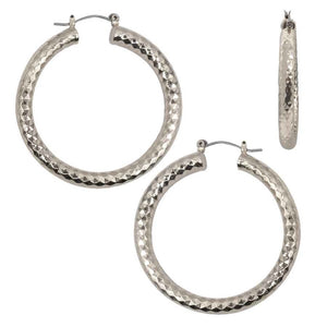 SILVER HOOP EARRINGS ( 5270 RD )